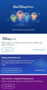 My Disney Experience App login